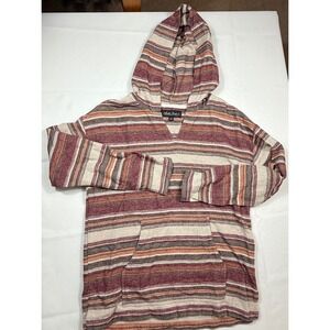 North River Outfitters Striped Hoodie Small V Neck Pullover‎ Pouch Pocket Casual